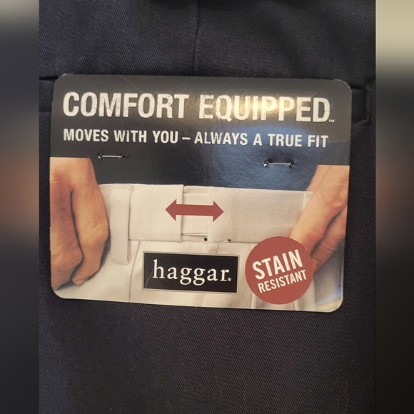 Haagar NWT Mens Work To Weekend Khaki Pants Navy 38/30. - Picture 6 of 10